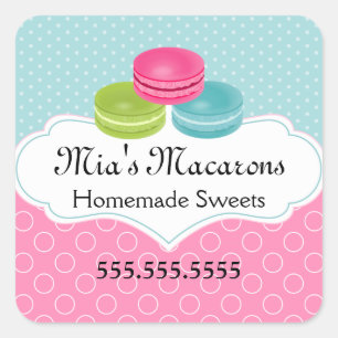 Pegatina Cuadrada Macaron Bakery Box Seol