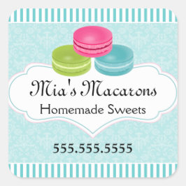 Pegatina Cuadrada Macaron Bakery Box Seol