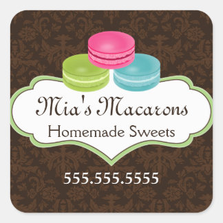 Pegatina Cuadrada Macaron Bakery Box Seol