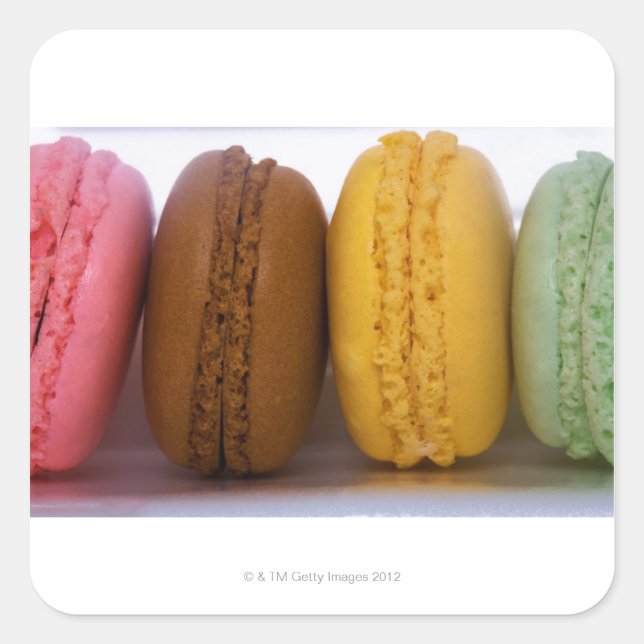 Pegatina Cuadrada Macarons gourmet franceses importados (macarons) (Anverso)