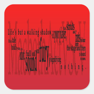 Pegatina Cuadrada Macbeth Shakespeare
