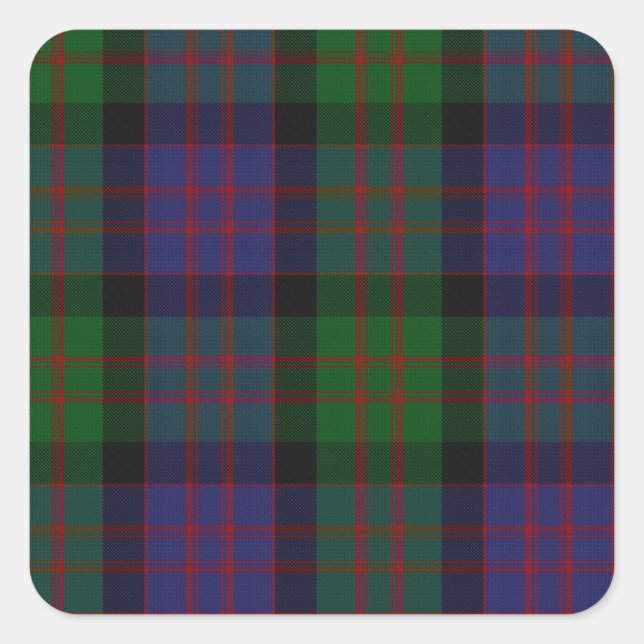 Pegatina Cuadrada MacDonald Clan Tartan (Anverso)