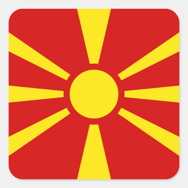 Pegatina Cuadrada Macedonia - Bandera macedonia (Anverso)