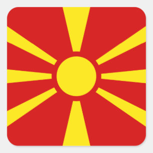 Pegatina Cuadrada Macedonia - bandera macedónica