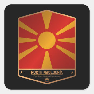 Pegatina Cuadrada Macedonia del Norte