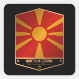 Pegatina Cuadrada Macedonia del Norte