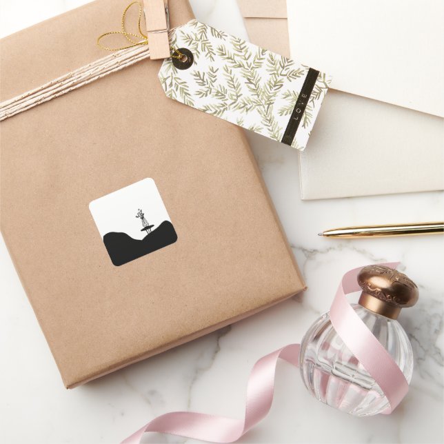 Pegatina Cuadrada Maceta boho en la mesa (Regalar)