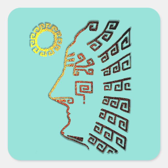 Pegatina Cuadrada Machu Picchu Cusco Perú (Anverso)