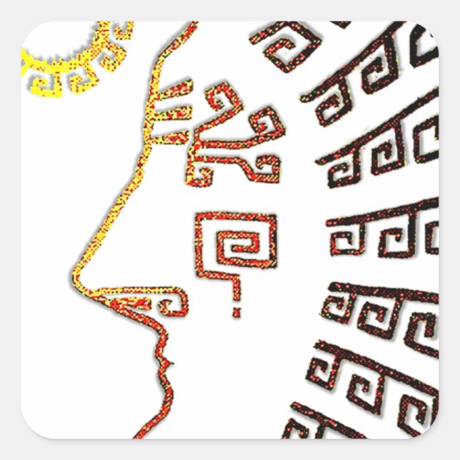 Pegatina Cuadrada Machu Picchu Cusco Perú (Anverso)