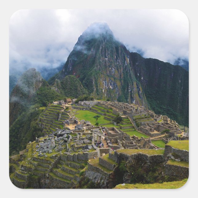 Pegatina Cuadrada Machu Picchu, Perú (Anverso)