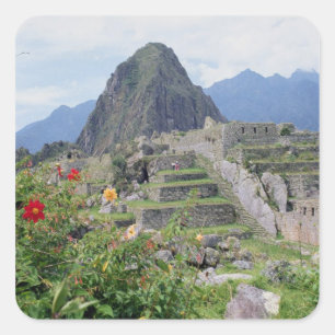 Pegatina Cuadrada Machu Picchu, Perú