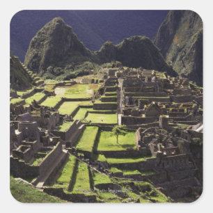 Pegatina Cuadrada Machu Picchu, Perú