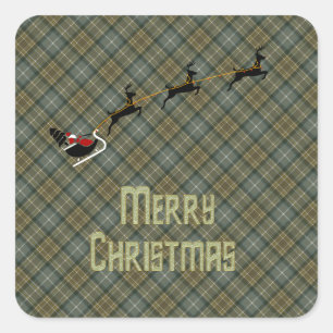 Pegatina Cuadrada MacKellar Weathered Scottish Tartán