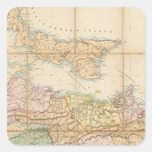 Pegatina Cuadrada Mackinlay's map of the Province of Nova Scotia
