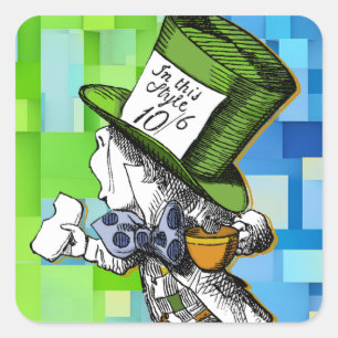 Pegatina Cuadrada Mad Hatter