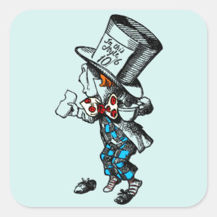 Pegatina Cuadrada Mad Hatter Pegatinas