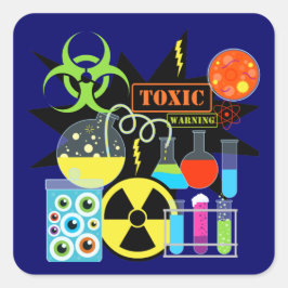 Pegatina Cuadrada Mad Scientist