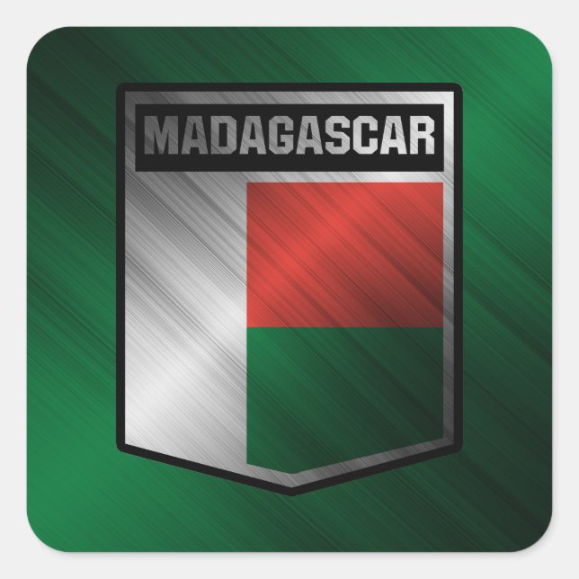 Pegatina Cuadrada Madagascar (Anverso)