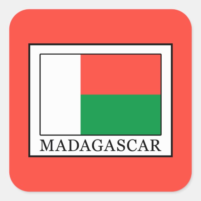 Pegatina Cuadrada Madagascar (Anverso)