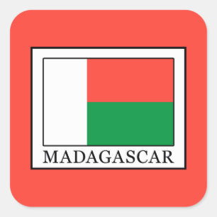 Pegatina Cuadrada Madagascar