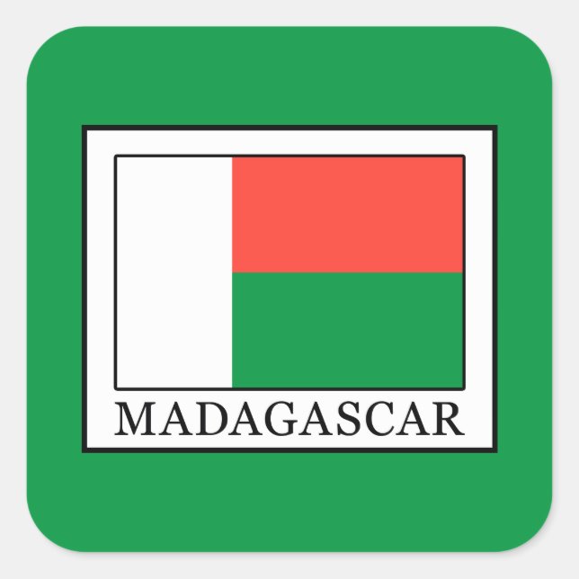 Pegatina Cuadrada Madagascar (Anverso)