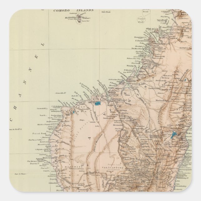 Pegatina Cuadrada Madagascar (Anverso)