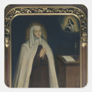 Pegatina Cuadrada Madame Acarie conocida como Marie de l'Incarnation