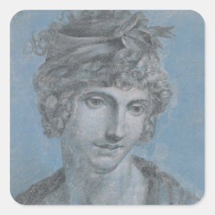Pegatina Cuadrada Madame Aubry Olympia de Gouges, 1784