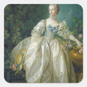 Pegatina Cuadrada Madame Bergeret, c. 1766 (aceite sobre lienzo)