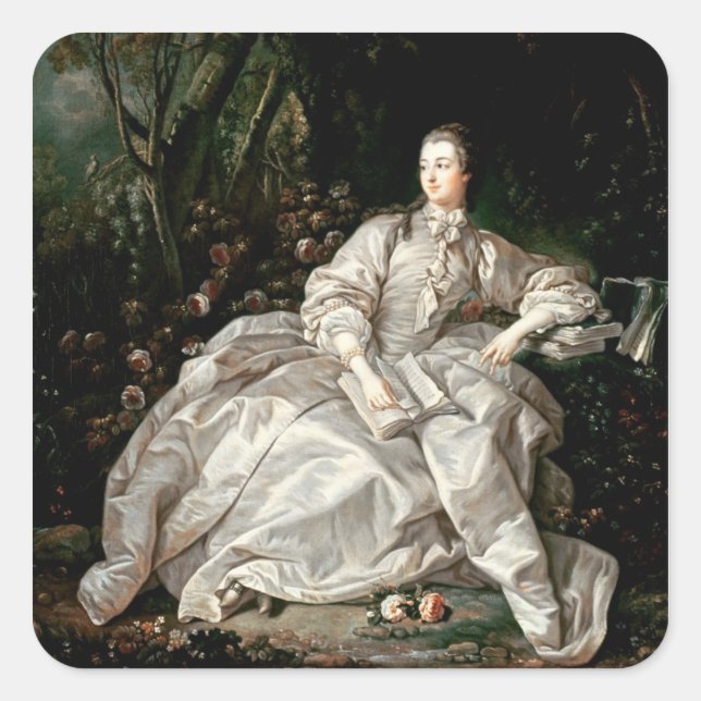 Pegatina Cuadrada Madame de Pompadour (Anverso)