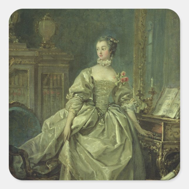 Pegatina Cuadrada Madame de Pompadour (Anverso)