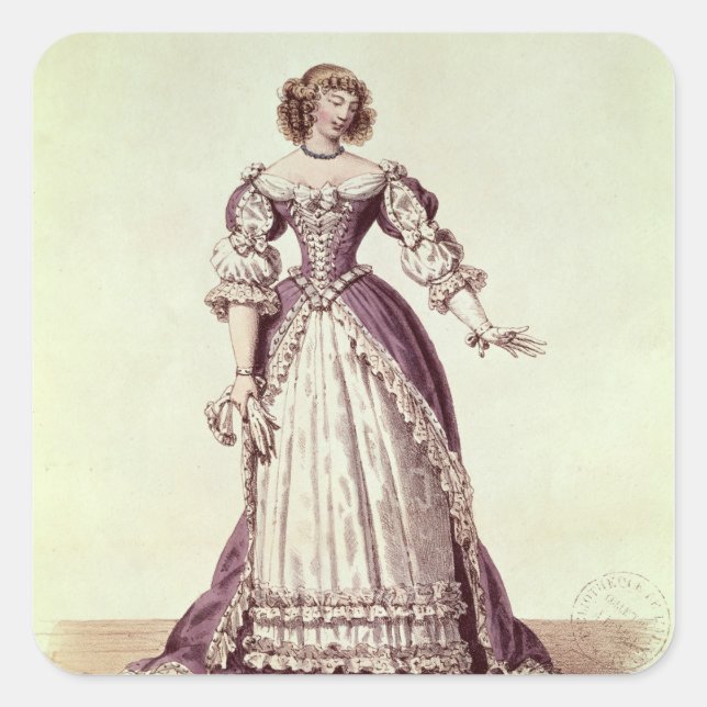 Pegatina Cuadrada Madame Moliere, nee Armande Bejart (Anverso)