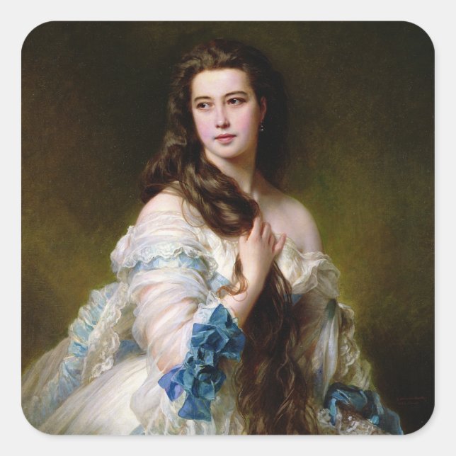 Pegatina Cuadrada Madame Rimsky-Korsakov (Anverso)