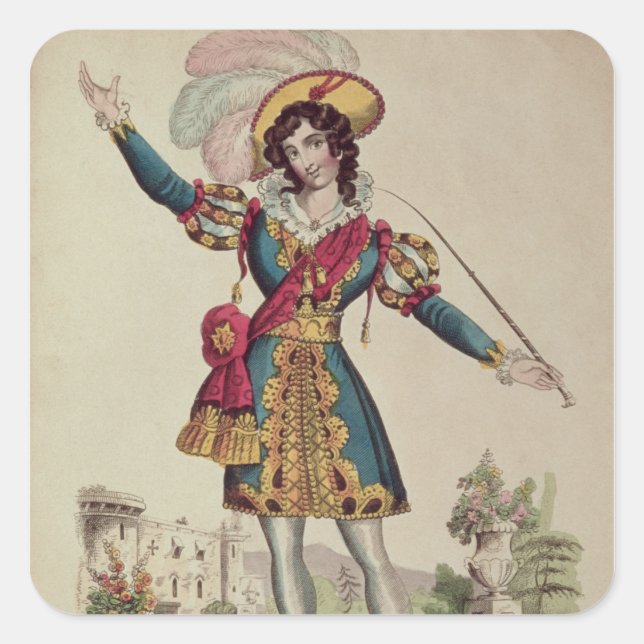 Pegatina Cuadrada Madame Vestris (Anverso)