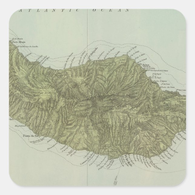 Pegatina Cuadrada Madeira (Anverso)