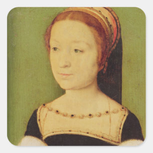 Pegatina Cuadrada Madeleine de France Reina de Escocia, 1536