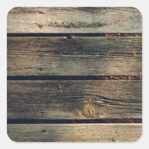Pegatina Cuadrada Madera de granero rústico