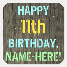 Madera falsa, aspecto de texto pintado, cumpleaños