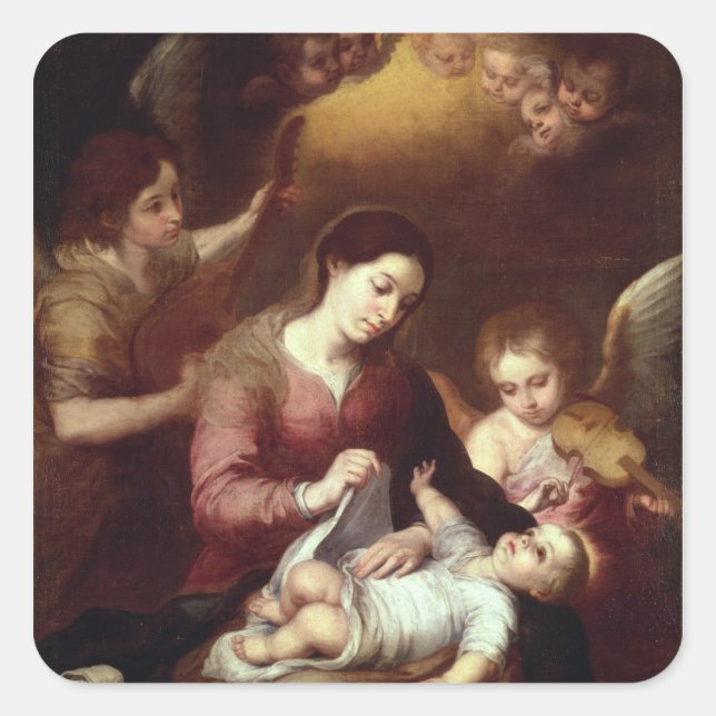 Pegatina Cuadrada Madonna (Anverso)