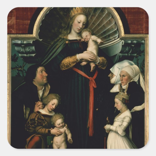 Pegatina Cuadrada Madonna del Burgermeister Meyer (Anverso)