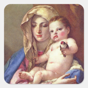 Pegatina Cuadrada Madonna del Goldfinch