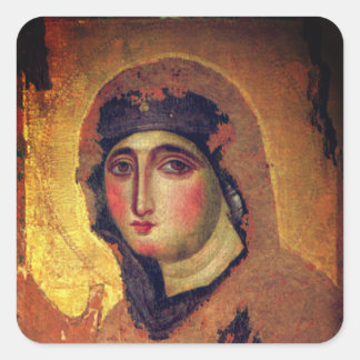 Pegatina Cuadrada Madonna del Rosario - siglo VI
