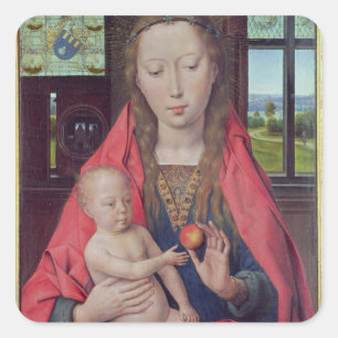 Pegatina Cuadrada Madonna e niño 2
