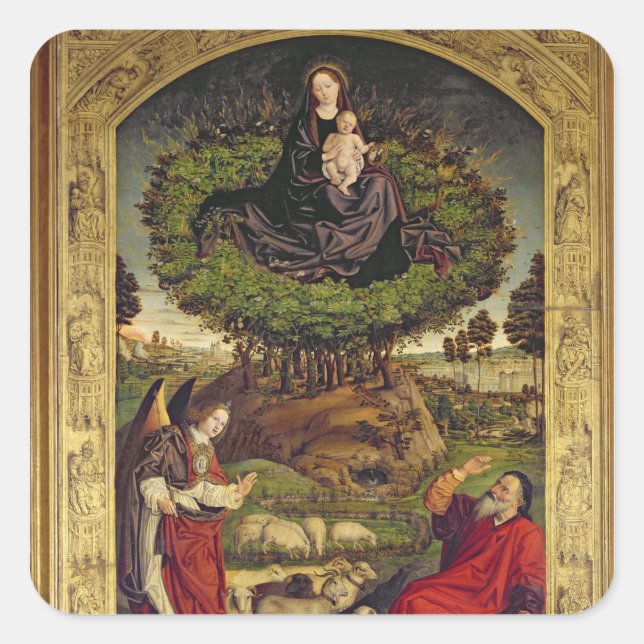 Pegatina Cuadrada Madonna e niño 2 (Anverso)