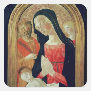 Pegatina Cuadrada Madonna y el niño