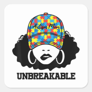 Pegatina Cuadrada Madre del autismo, inquebrantable conciencia del a