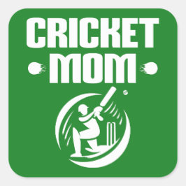 Pegatina Cuadrada Madre del cricket, hijo de cricket, amante de la m