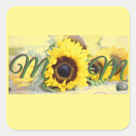 Pegatina Cuadrada Madre del girasol