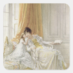 Pegatina Cuadrada Madre e hijo, 1864