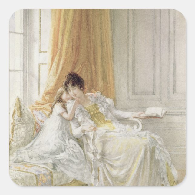 Pegatina Cuadrada Madre e hijo, 1864 (Anverso)